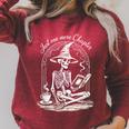Skeleton Reading Book Club Just One More Chapter Crew Raglan Sleeve Sweatshirt Heather Dust