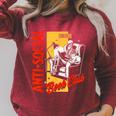 Skeleton Reads a Book Anti Social Book Club Raglan Sleeve Sweatshirt Heather Dust