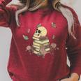 Skull Roses And Butterfly Book Death By TBR Bookish Raglan Sleeve Sweatshirt Heather Dust