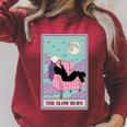 The Slow Burn Tarot Dark Romance Reader Smut Smutty Book Raglan Sleeve Sweatshirt Heather Dust