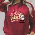 Slow Burns Survivor Book Lover Raglan Sleeve Sweatshirt Heather Dust