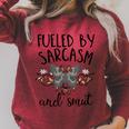 Smut And Sarcasm Women Sarcastic Romance Reader Smutty Books Raglan Sleeve Sweatshirt Heather Dust