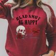 Smutt Book Merch Read Smut Be Happy Dark Romance Triggers Premium Tri-Blend Raglan Sleeve Sweatshirt Heather Dust