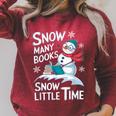 Snow Many Books Snow Little Time Bookworm Snowman Reading Raglan Sleeve Sweatshirt Heather Dust