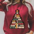 Snowy Book Tree Christmas For Readers And Librarians Raglan Sleeve Sweatshirt Heather Dust