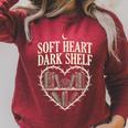 Soft Heart Dark Shelf Dark Romance Book Lover Goth Reading Raglan Sleeve Sweatshirt Heather Dust