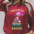 Sophie Magic Wand Dog Wizard Books Raglan Sleeve Sweatshirt Heather Dust Sophie Magic Wand Dog Wizard Books Raglan Sleeve Sweatshirt Heather Dust