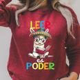 Spanish Reading Book Lover Sloth Maestra Leer Es Poder Raglan Sleeve Sweatshirt Heather Dust
