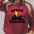Speed Reader Book Lover Reading Raglan Sleeve Sweatshirt Heather Dust