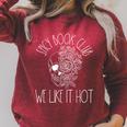 Spicy Book Club Women Dark Romance Lover Bookish Skeleton Raglan Sleeve Sweatshirt Heather Dust