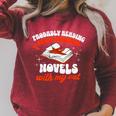 Spicy Books Reading Spicy Romance Novels & Cat Smut Reader Raglan Sleeve Sweatshirt Heather Dust