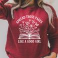 Spread Those Pages Like A Good Girl Floral Book Lover Raglan Sleeve Sweatshirt Heather Dust Spread Those Pages Like A Good Girl Floral Book Lover Raglan Sleeve Sweatshirt Heather Dust