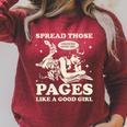 Spread Those Pages Like A Good Girl Shirt Smutty Spicy Book Premium Tri-Blend Raglan Sleeve Sweatshirt Heather Dust
