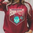 Star Wars The Book Of Boba Fett Galactic Outlaw Badge Raglan Sleeve Sweatshirt Heather Dust