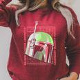 Star Wars The Book Of Boba Fett Helmet Text Stack Raglan Sleeve Sweatshirt Heather Dust