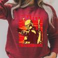 Star Wars The Book Of Boba Fett The Legend Lives Poster V-2 Raglan Sleeve Sweatshirt Heather Dust