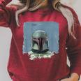 Star Wars The Book Of Boba Fett Vintage Portrait Raglan Sleeve Sweatshirt Heather Dust