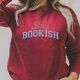 Stay Bookish Retro Varsity Librarian Book Reader Raglan Sleeve Sweatshirt Heather Dust