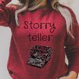 Storryteller Book Lover Storytelling Library Writer Reader Raglan Sleeve Sweatshirt Heather Dust