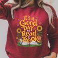 Student It's A Good Day To Read a Book Back To School Raglan Sleeve Sweatshirt Heather Dust