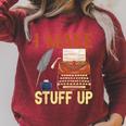 I Make Stuff Up Book Writer Author Book Writing Novelist Raglan Sleeve Sweatshirt Heather Dust