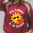 My Summer Is All Booked Book For English Teacher For Men Women Kids Raglan Sleeve Sweatshirt Heather Dust