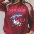 My Summer Is All Booked Silly-Goose Reading Book Bookish Raglan Sleeve Sweatshirt Heather Dust My Summer Is All Booked Silly-Goose Reading Book Bookish Raglan Sleeve Sweatshirt Heather Dust