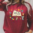 Summer Girl Book Club Beach Vacation For Book Lovers Raglan Sleeve Sweatshirt Heather Dust