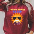 Summer Reading Club Sun Reading Book Men Women Kids Raglan Sleeve Sweatshirt Heather Dust