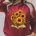 Sunflowers Flowers Book Floral Raglan Sleeve Sweatshirt Heather Dust Sunflowers Flowers Book Floral Raglan Sleeve Sweatshirt Heather Dust
