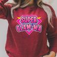 Super Glam-Ma Superhero Grandmother Comic Book Raglan Sleeve Sweatshirt Heather Dust