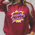 Super Mommy Comic Book Superhero Mother's Day Raglan Sleeve Sweatshirt Heather Dust
