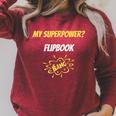 My Superpower Flipbook Comic Style Superpower Raglan Sleeve Sweatshirt Heather Dust