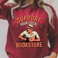 Support Your Local Bookstore Vintage Reader Raglan Sleeve Sweatshirt Heather Dust Support Your Local Bookstore Vintage Reader Raglan Sleeve Sweatshirt Heather Dust