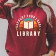 Support Your Local Library Book Nerd Bookworm Raglan Sleeve Sweatshirt Heather Dust Support Your Local Library Book Nerd Bookworm Raglan Sleeve Sweatshirt Heather Dust