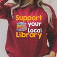Support Your Local Library Book Reading Raglan Sleeve Sweatshirt Heather Dust Support Your Local Library Book Reading Raglan Sleeve Sweatshirt Heather Dust