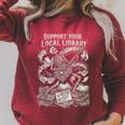 Support Your Local Library Goth Book Raglan Sleeve Sweatshirt Heather Dust Support Your Local Library Goth Book Raglan Sleeve Sweatshirt Heather Dust