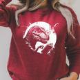 T-Rex Bookworm Book Reading Dinosaur Lover Raglan Sleeve Sweatshirt Heather Dust