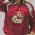 Tale As Old As Time Book Lover Floral Raglan Sleeve Sweatshirt Heather Dust