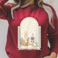 Tale As Old As Time Rose Candle And Book Raglan Sleeve Sweatshirt Heather Dust