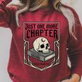 Tales Of The Macabre Skull Book Gothic Books Reading Lover Raglan Sleeve Sweatshirt Heather Dust