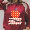 Teach Love Inspire Valentines Day Book 6th Grade Teacher Raglan Sleeve Sweatshirt Heather Dust Teach Love Inspire Valentines Day Book 6th Grade Teacher Raglan Sleeve Sweatshirt Heather Dust