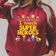 I Teach Super Heroes Comic Book Hero Teacher Raglan Sleeve Sweatshirt Heather Dust