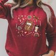 Teacher Coquette Bow Book First Day Of School Back To School Raglan Sleeve Sweatshirt Heather Dust