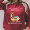 That's What I Do I Pet Cats I Read Books And I Forget Things Raglan Sleeve Sweatshirt Heather Dust