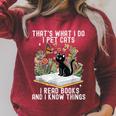 That's What I Do I Pet Cats I Read Books And I Know Things Raglan Sleeve Sweatshirt Heather Dust