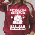 That's What I Do Read Books I Avoid People And I Know Things Raglan Sleeve Sweatshirt Heather Dust