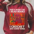 That's What I DO I Read Books Crochet Cat Raglan Sleeve Sweatshirt Heather Dust