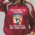 That's What i Do i Read Books i Drink Coffee Owl Teacher For Men Women Kids Raglan Sleeve Sweatshirt Heather Dust