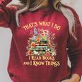 That's What I Do I Read Books And I Know Things Book Floral Raglan Sleeve Sweatshirt Heather Dust